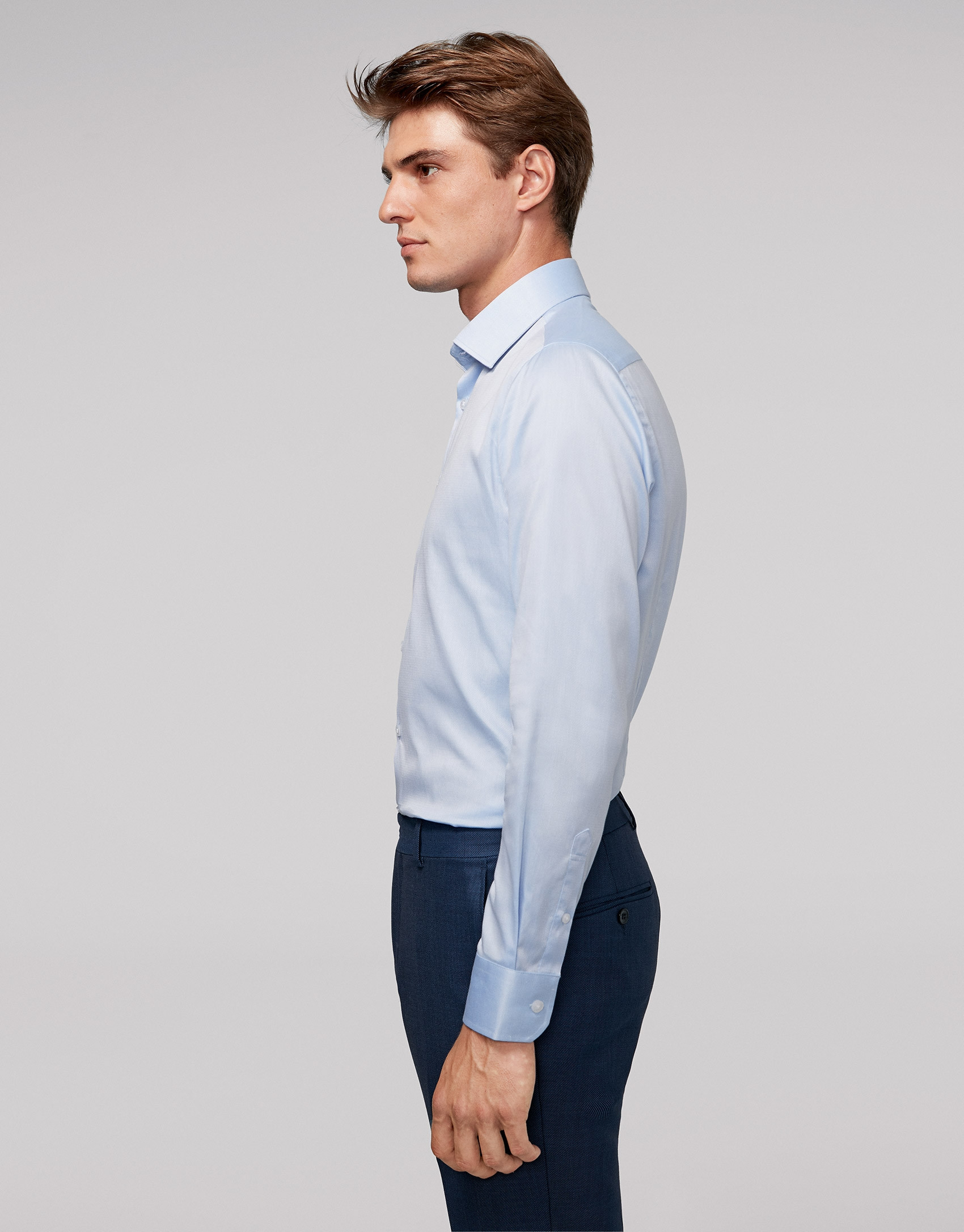 Light blue herringbone dress shirt
