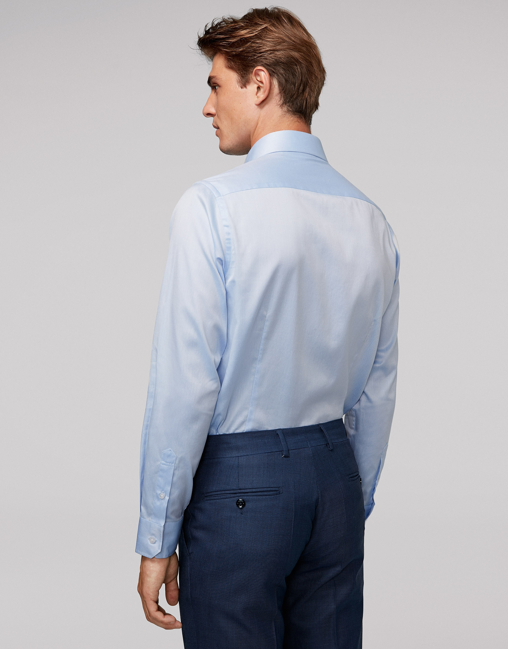 Light blue herringbone dress shirt