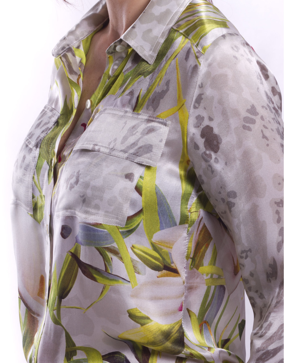 Long sleeve silk shirt 