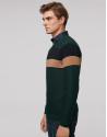 Jersey lana verde con rayas