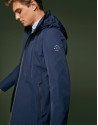Navy blue light tech fabric jogging jacket 