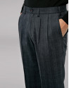 Dark blue checked pants