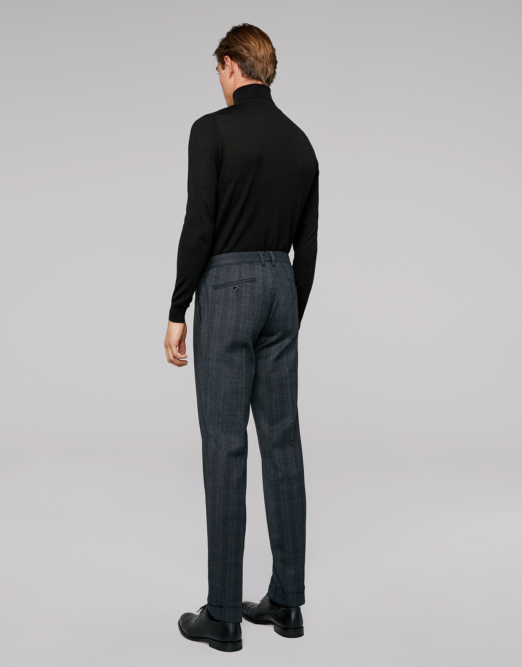 Dark blue checked pants