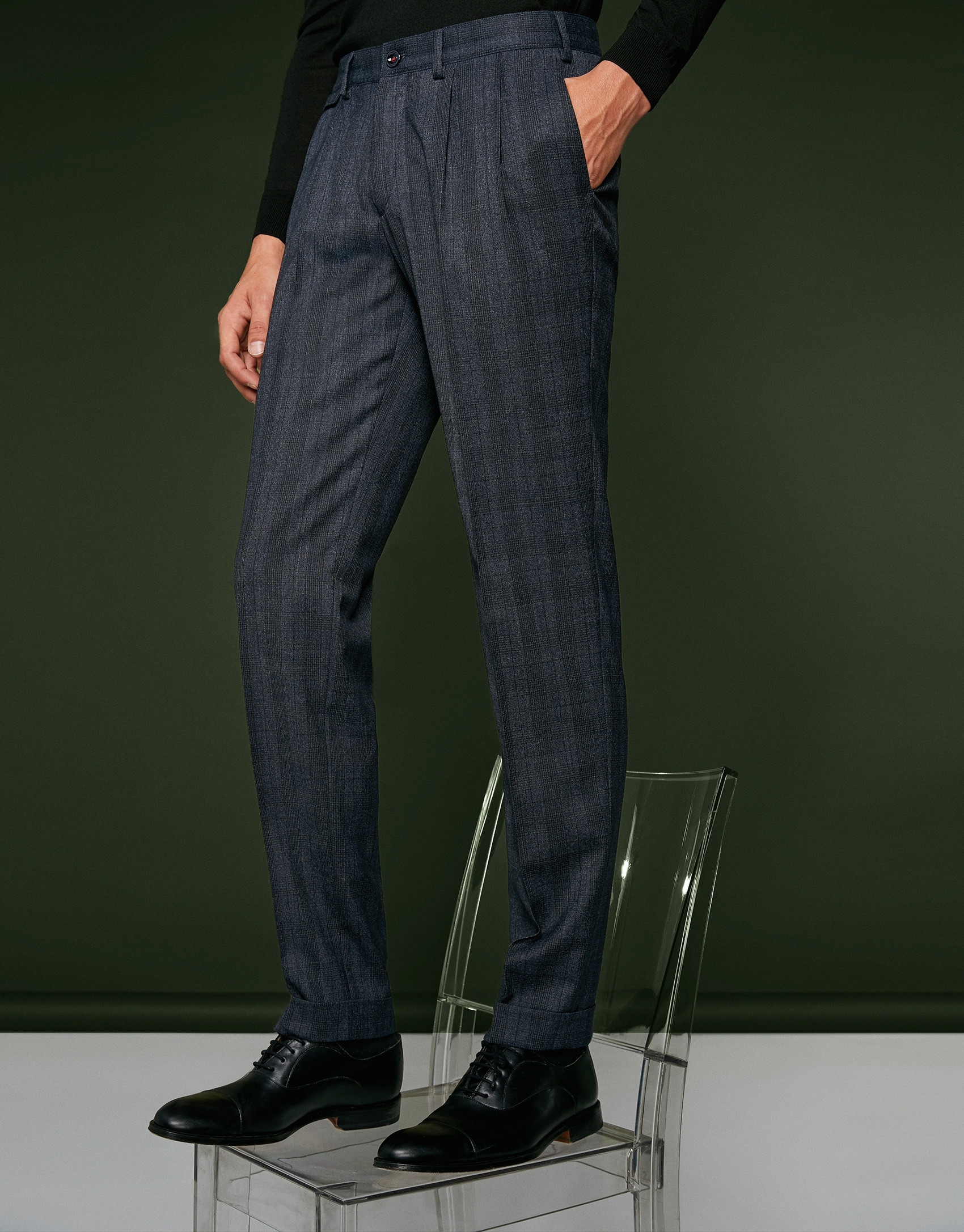 Pantalón cuadros azul oscuro