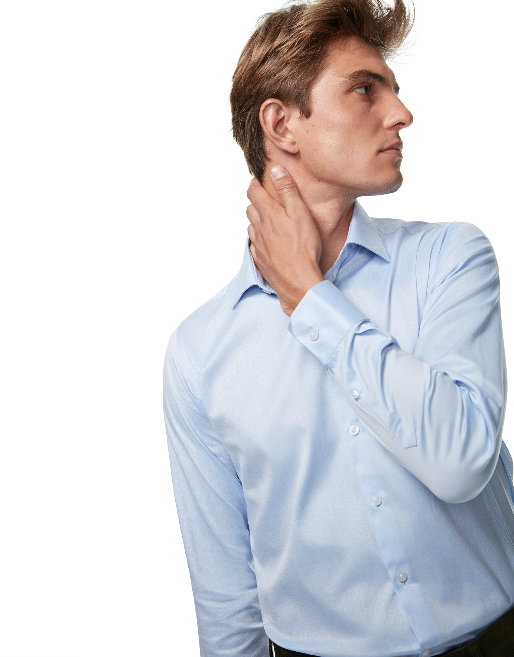 Light blue herringbone dress shirt