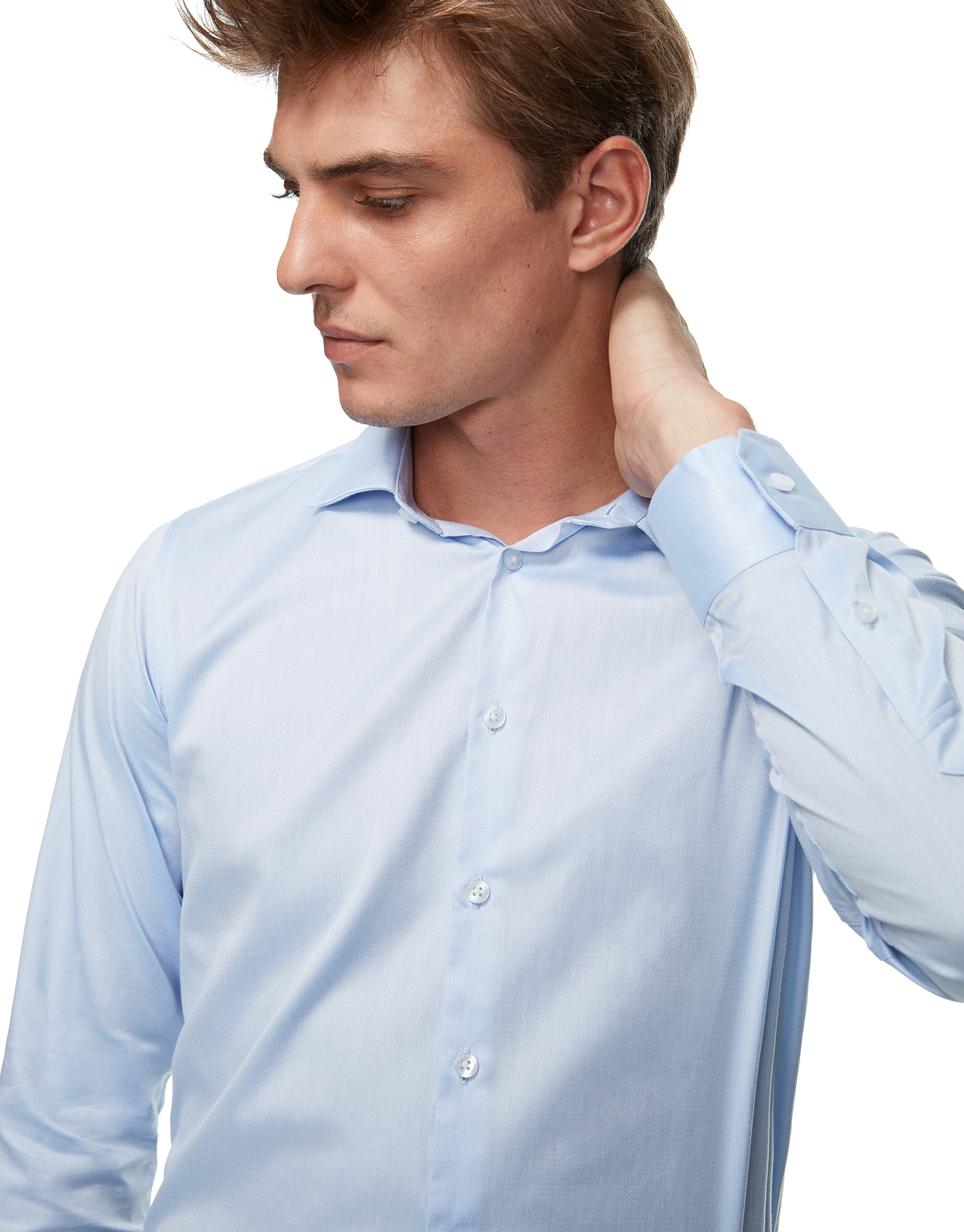 Light blue herringbone dress shirt