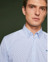 Camisa sport estampado corbatero azules