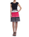 Striped skirt with pleats
