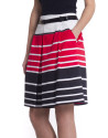 Striped skirt with pleats