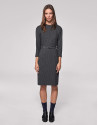 Gray pinstriped midi dress