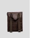 Men's brown leather backpack
