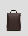 Men's brown leather backpack
