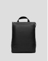 Men's black leather backpack