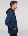 Navy blue tech fabric parka