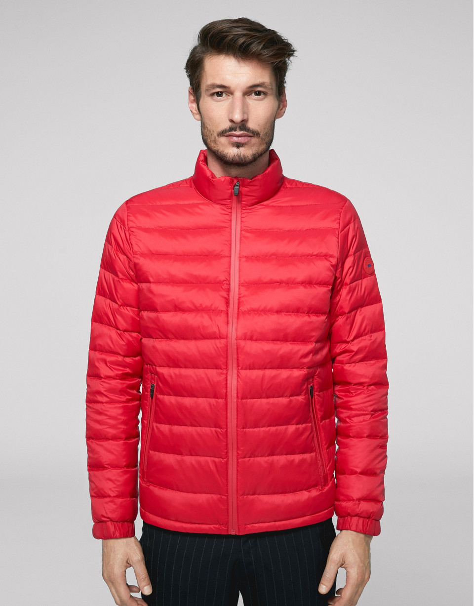 Short red anorak