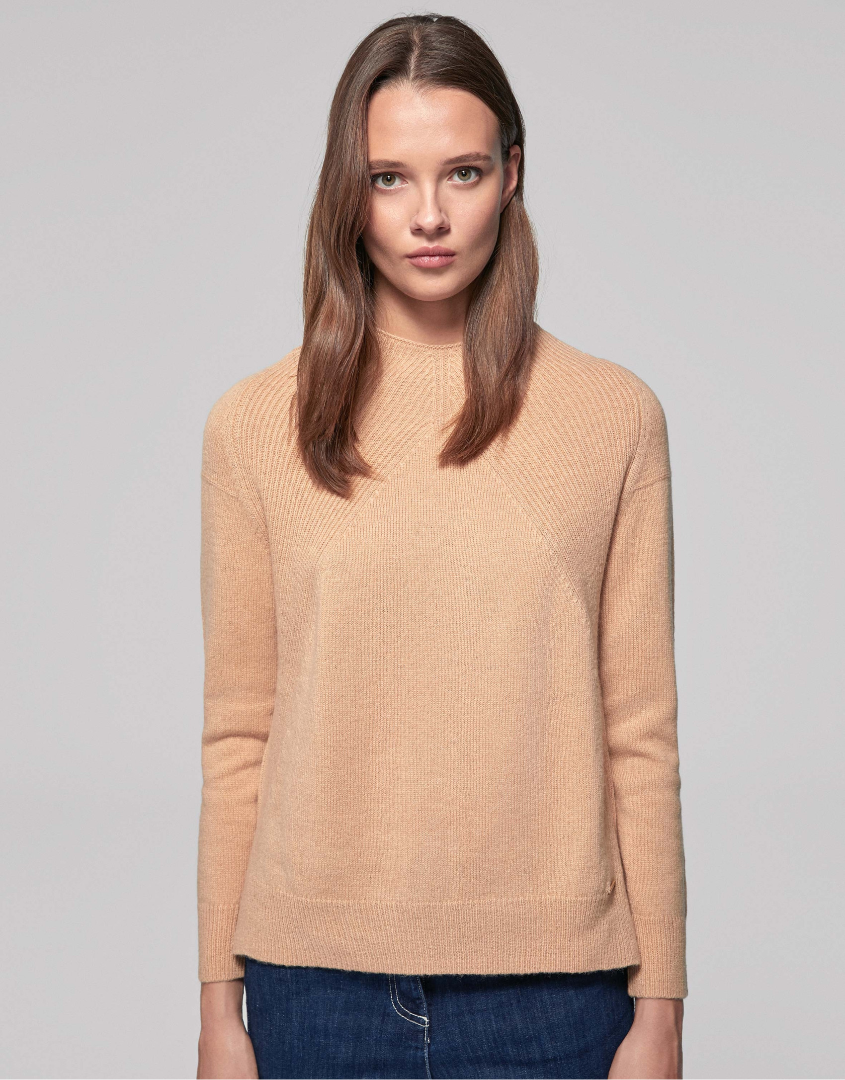 Hazel sweater with ribbed shoulders