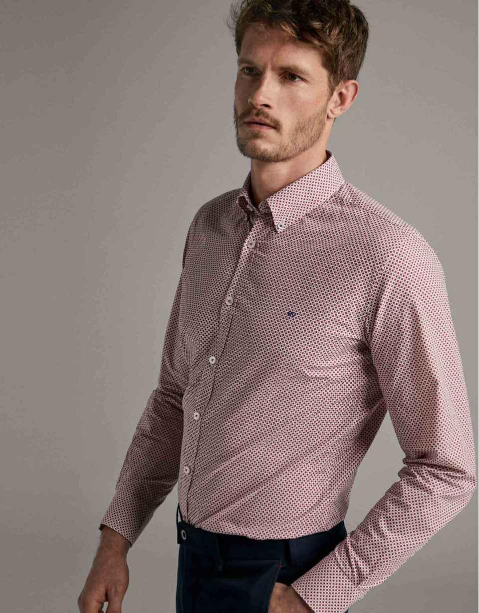 Red/blue dotted print sport shirt - Man | Roberto Verino