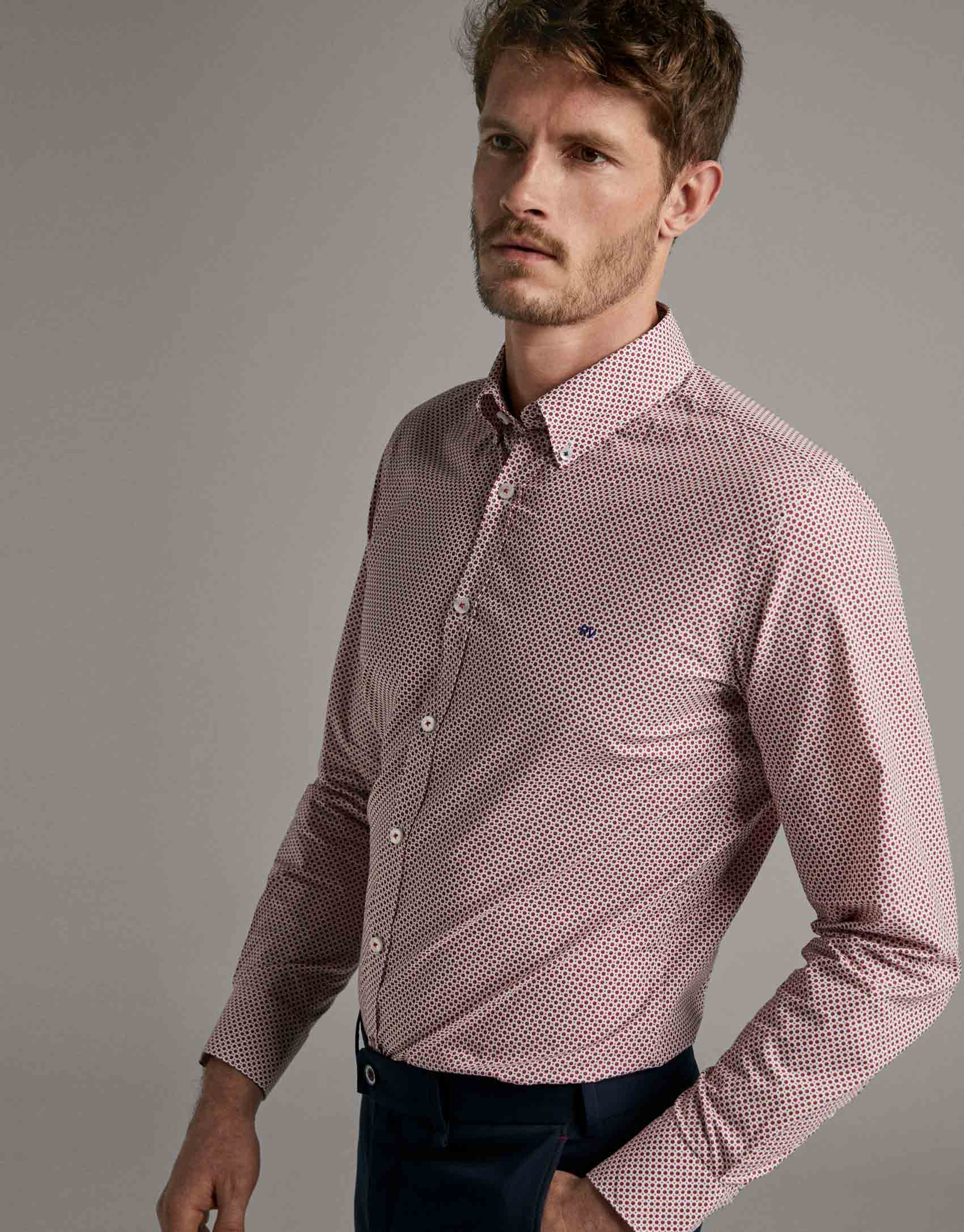 Red/blue dotted print sport shirt - Man | Roberto Verino