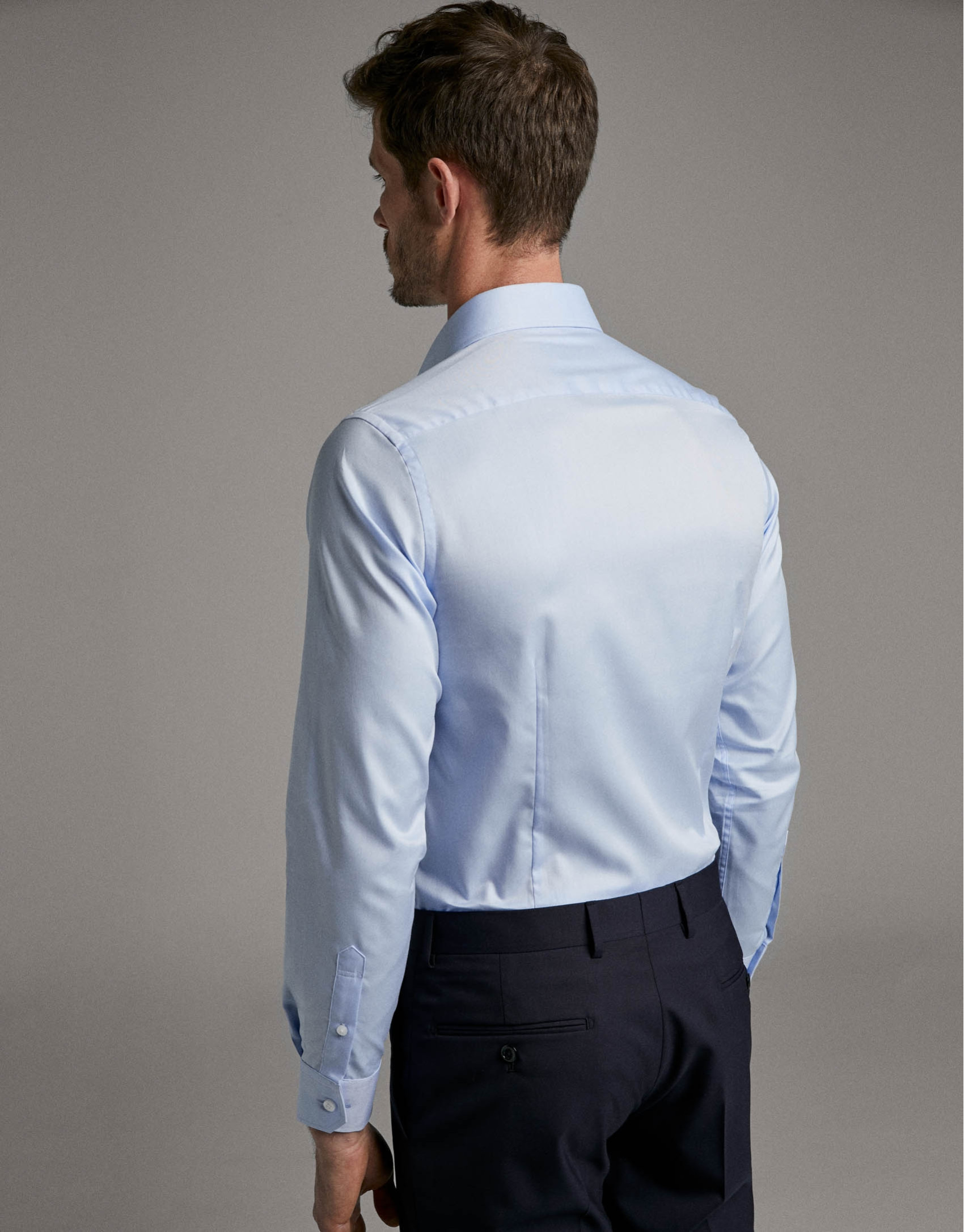 Camisa vestir sarga celeste