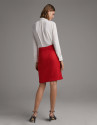 Carmine red midi skirt with slit - Woman | Roberto Verino