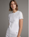 Camiseta blanca con puntilla en delantero y ... | Roberto Verino