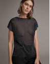 Jersey trasparente de lurex negro - Mujer | Roberto Verino