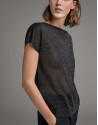 Jersey trasparente de lurex negro - Mujer | Roberto Verino