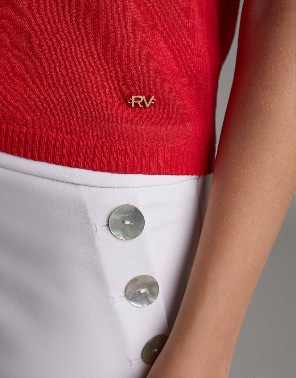Red sweater with dropped sleeves - Woman | Roberto Verino