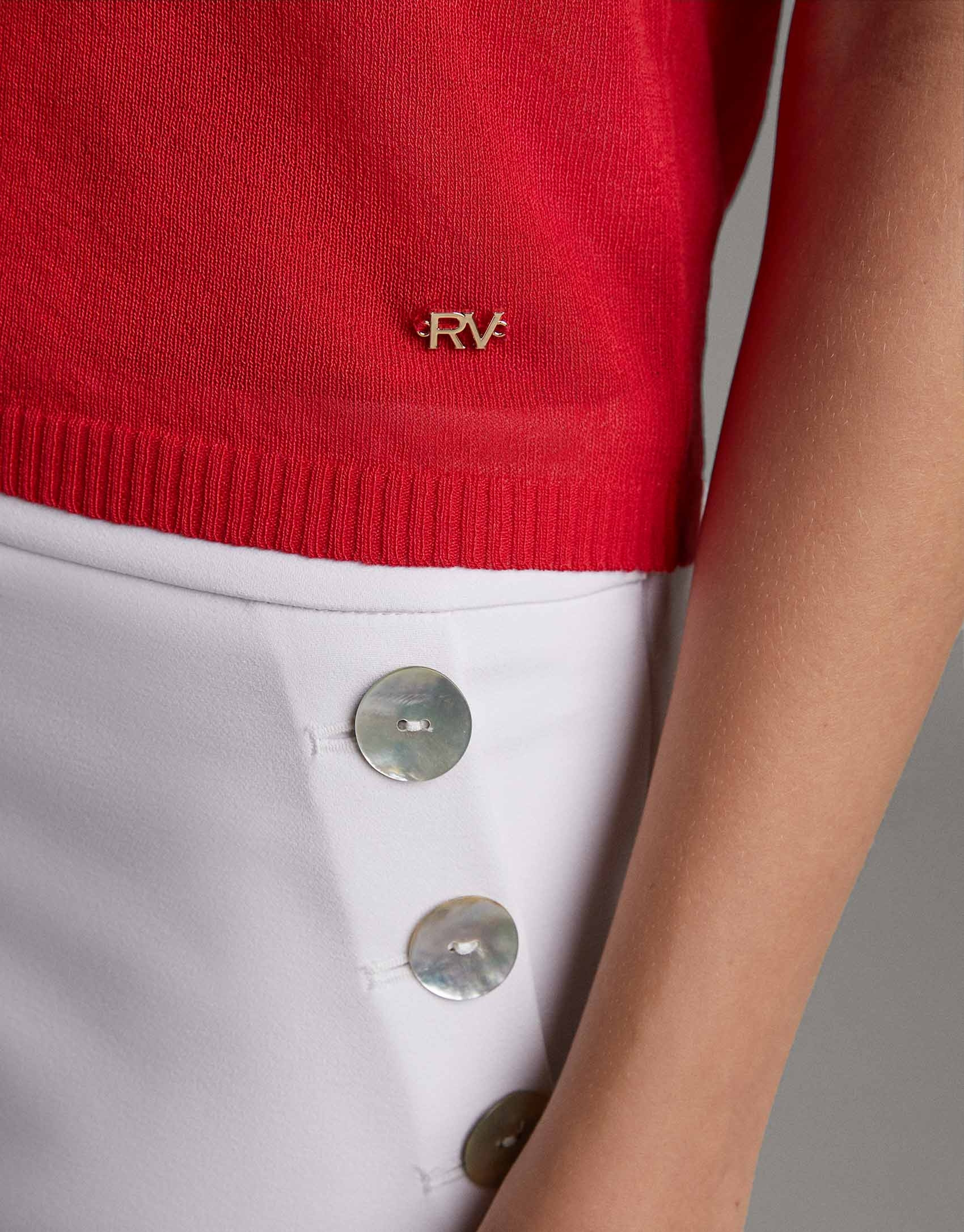 Red sweater with dropped sleeves - Woman | Roberto Verino