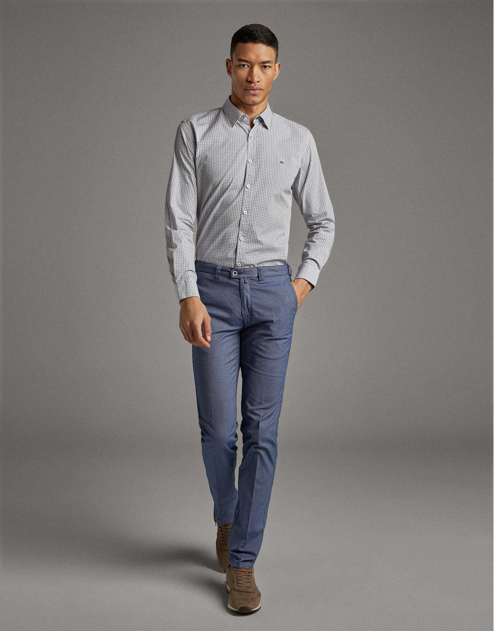 Pantalón chino estructura azul - Hombre | Roberto Verino