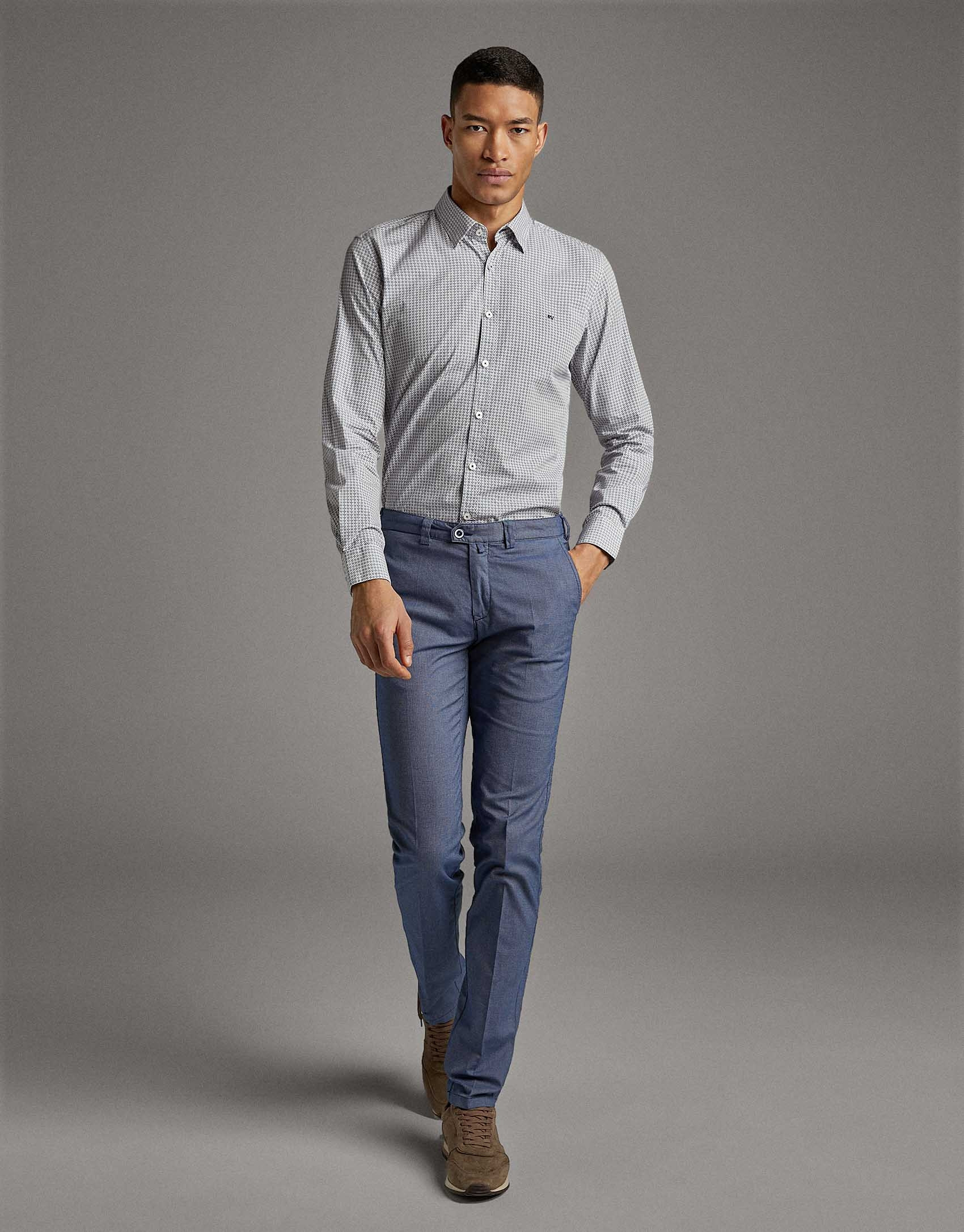 Pantalón chino estructura azul - Hombre | Roberto Verino