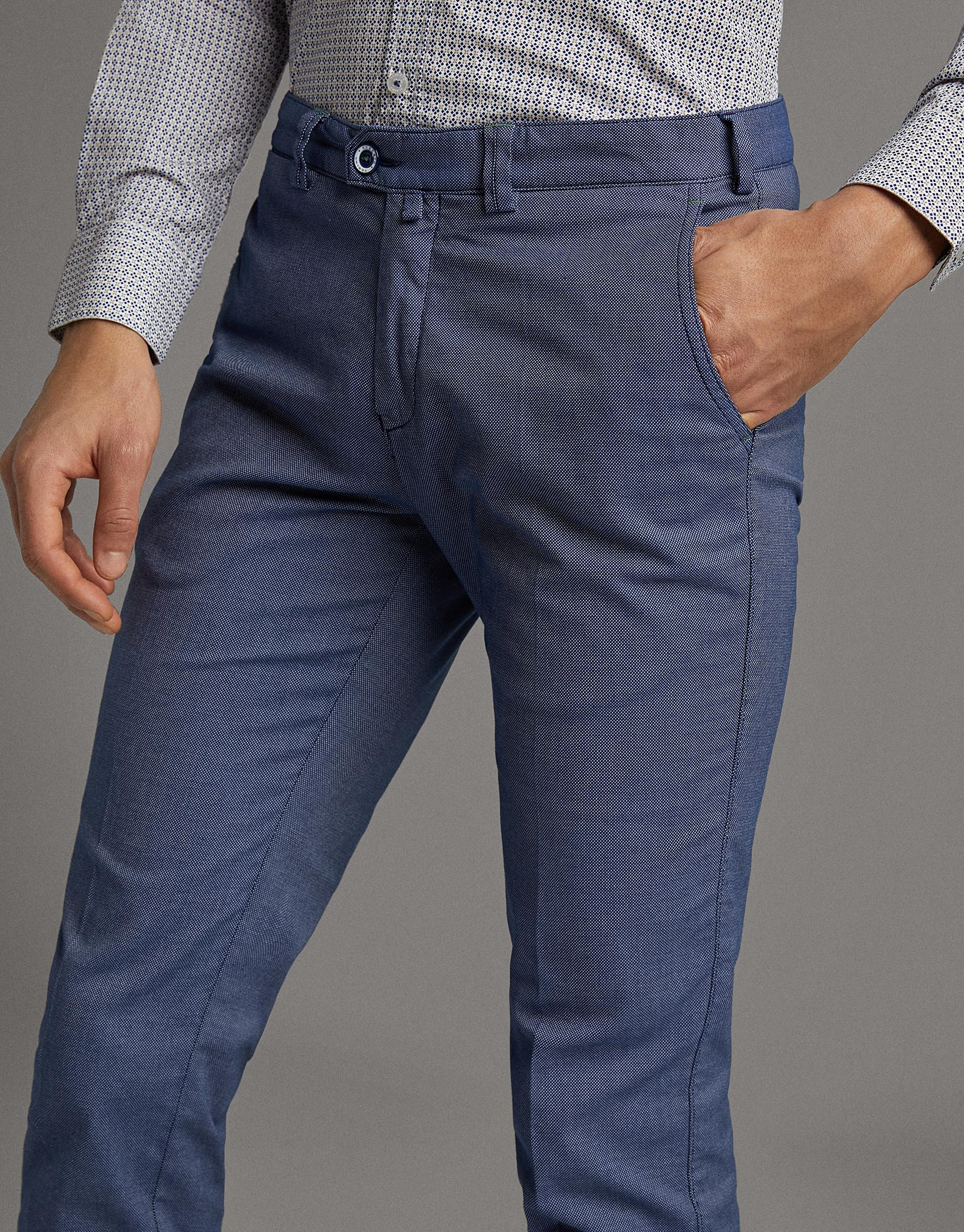Pantalón chino estructura azul - Hombre | Roberto Verino