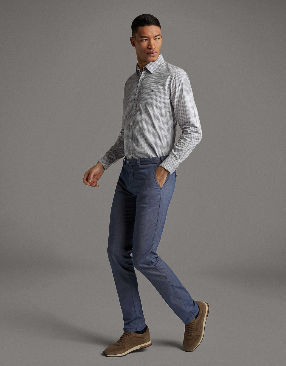 Pantalón chino estructura azul - Hombre | Roberto Verino