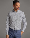 Khaki/blue geometric print men's shirt - Man | Roberto Verino