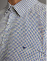 Khaki/blue geometric print men's shirt - Man | Roberto Verino