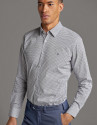 Khaki/blue geometric print men's shirt - Man | Roberto Verino