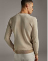 Two-tone natural seed stitch sweater - Man | Roberto Verino