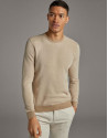 Two-tone natural seed stitch sweater