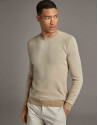 Two-tone natural seed stitch sweater