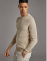 Two-tone natural seed stitch sweater