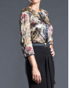 Green - mustard print shirt 