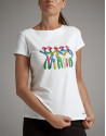 Camiseta blanca con estampado bailarinas