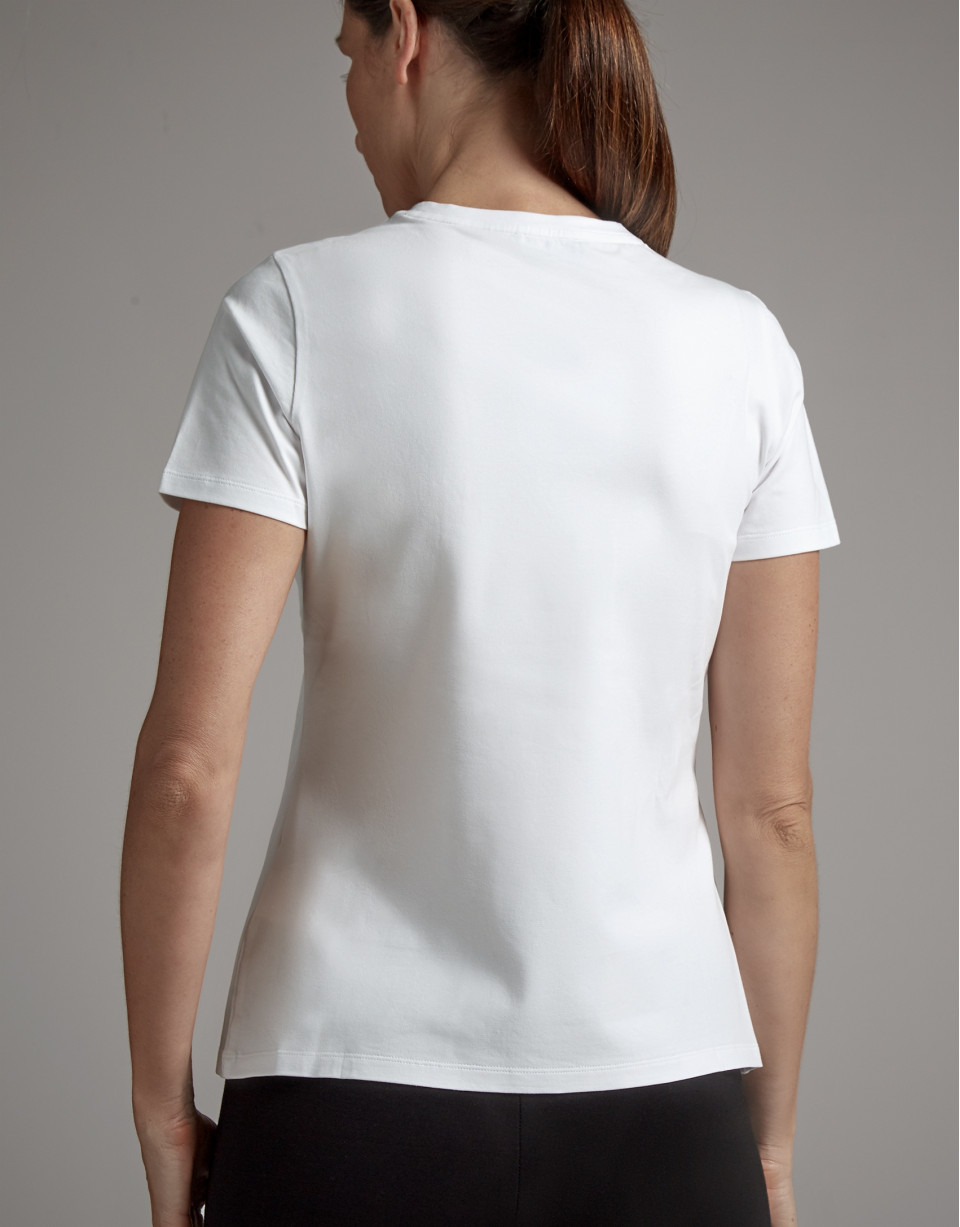 Camiseta blanca con estampado bailarinas