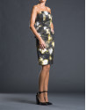 Vestido negro estampado floral