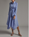 Pastel blue taffeta shirtwaist dress - Woman | Roberto Verino