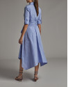 Vestido camisero tafetán azul pastel - Mujer | Roberto Verino