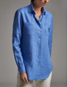 Camisa masculina de lino azul - Mujer - PV2020 | Roberto Verino
