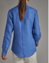 Camisa masculina de lino azul - Mujer - PV2020 | Roberto Verino