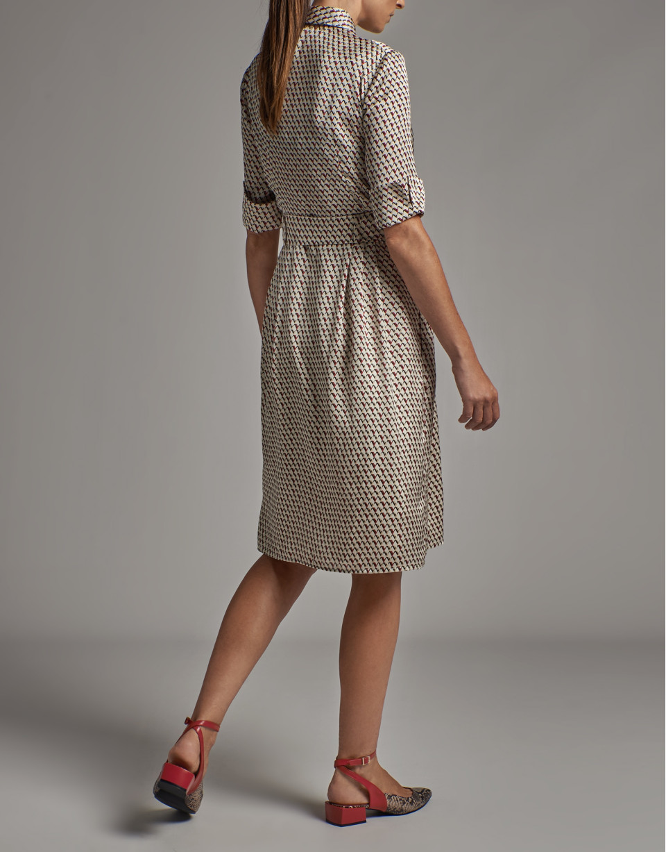 Vestido camisero estampado geométrico