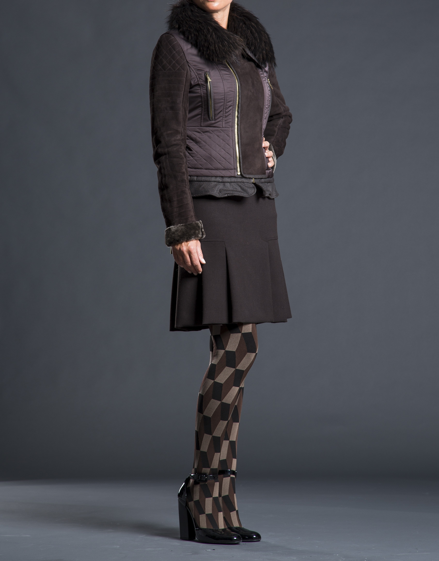 Brown two-faced jacket